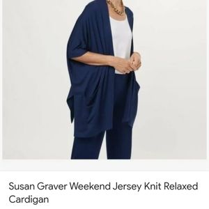 Susan Graver Jersey Knit Relaxed Cardigan